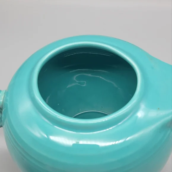 Vintage Fiesta Ware Homer Laughlin Large Turquoise Teapot - Picture 8 of 9